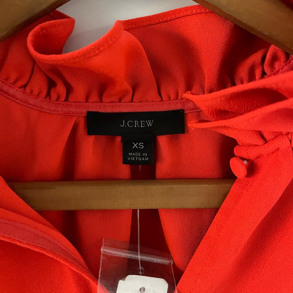 New with tags J. Crew orange ruffle blouse xs - Picture 4 of 7